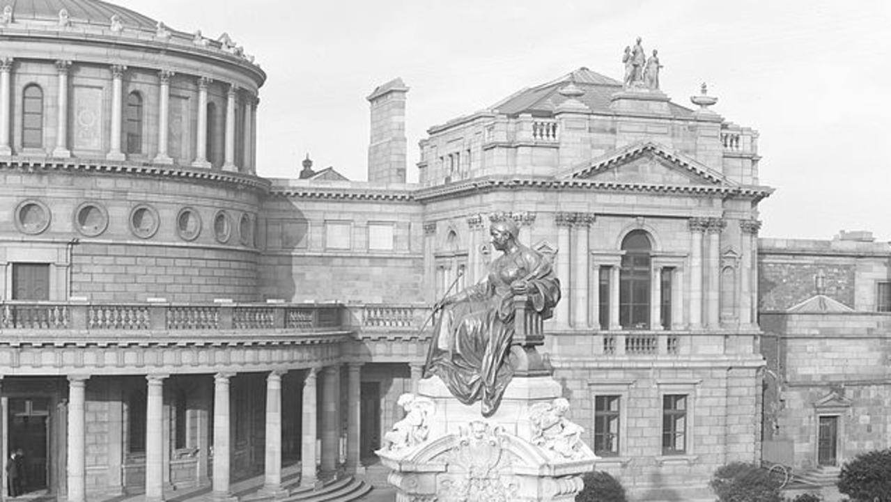 The QVB’s Queen Victoria statue once had pride of place outside the Irish parliament building until 1948 before it ended up in a field. Picture: National Library of Ireland