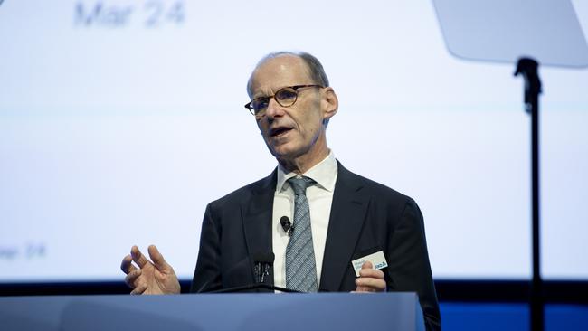 ANZ chief executive Shayne Elliott speaks at the bank’s AGM. Picture: Arsineh Houspian.