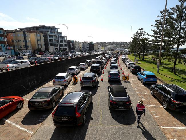 Demand at COVID-19 testing centres across Sydney has surged in the lead up to Christmas. Picture: Brendon Thorne/Getty Images