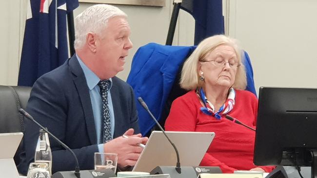 Burnside Council corporate and strategy director Martin Cooper and Mayor Anne Monceaux. Picture: Colin James