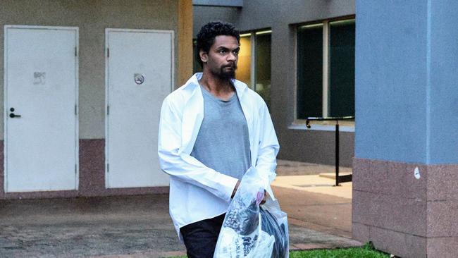 Nathan Andrew Shane Morris, 22, walks from the Cairns watch house after being acquited of murder and manslaughter charges, after admitting in court to stabbing 34 year old Rodney Frampton. Picture: Brendan Radke