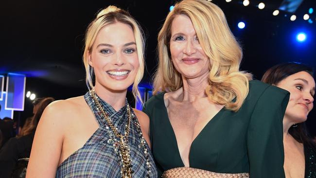 Margot Robbie and Laura Dern are both nominated for Best Supporting Actress at the Oscars. Picture: AFP