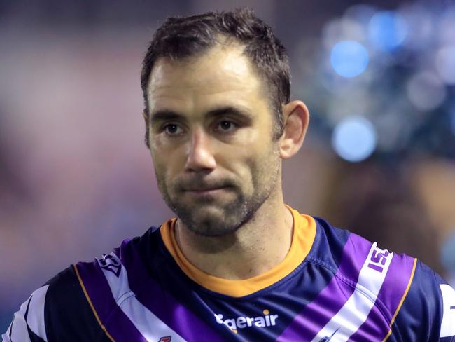 SYDNEY, AUSTRALIA - MARCH 30:  Cameron Smith of the Storm looks on after the round four NRL match between the Cronulla Sharks and the Melbourne Storm at Southern Cross Group Stadium on March 30, 2018 in Sydney, Australia.  (Photo by Mark Evans/Getty Images)