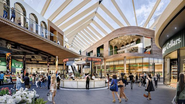 An artist's impression of Chadstone's new fresh food hall, which will have also have a co-working space above. Picture: Supplied.