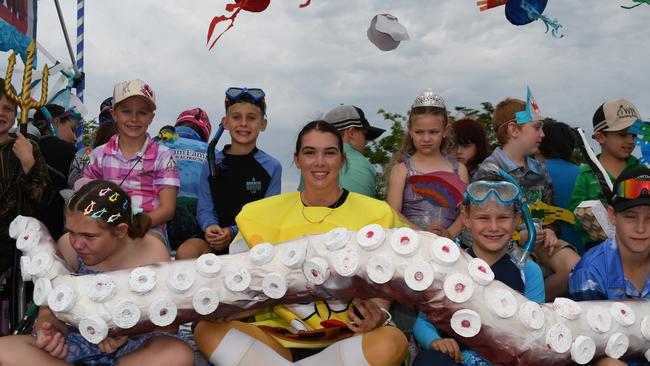 Ingham State Primary School. Photographs from the Maraka Festival Street Parade around the Ingham central business district on Saturday. In an ‘Under the Sea’-themed celebration of all things Hinchinbrook, school students, community organisations, emergency responders and contestants vying for the prized Queen and Princess titles paraded around Rotary Park in the centre of the town. Picture: Cameron Bates