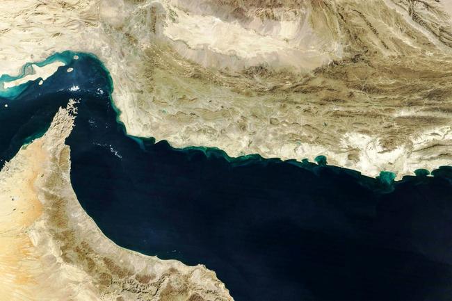 This handout natural-colour image acquired with MODIS on NASA's Terra satellite shows the Gulf of Oman and the Makran region in southern Iran