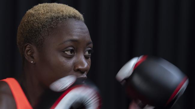 Stephanie Mfongwot is running free female-only boxing classes in Moreland. Picture: Andy Brownbill