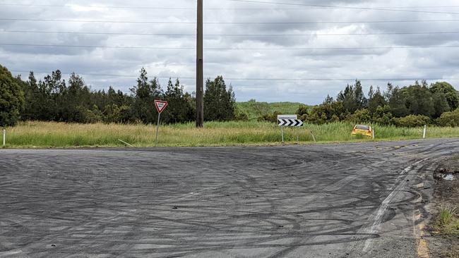 The scene at Marks Road in Woongoolba on the northern Gold Coast on Thursday January 27 after a hoon meet the previous day. Picture: Keith Woods.