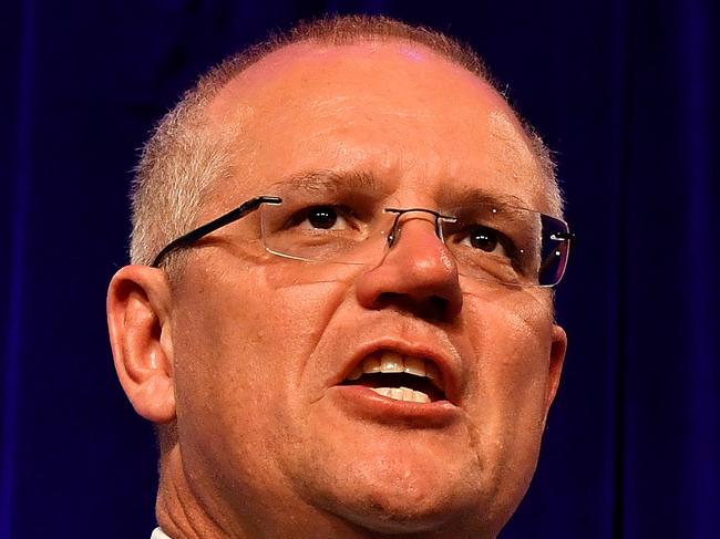 Australian Prime Minister Scott Morrison alongside wife Jenny celebrates the win of the NSW Liberal Party at the NSW Liberal Election reception at the Sofitel Sydney Wentworth, in Sydney, Saturday, 23 March 2019. NSW Coalition government led by Gladys Berejiklian has been returned to power for a third term in NSW following Saturday's election.  (AAP Image/Mick Tsikas) NO ARCHIVING