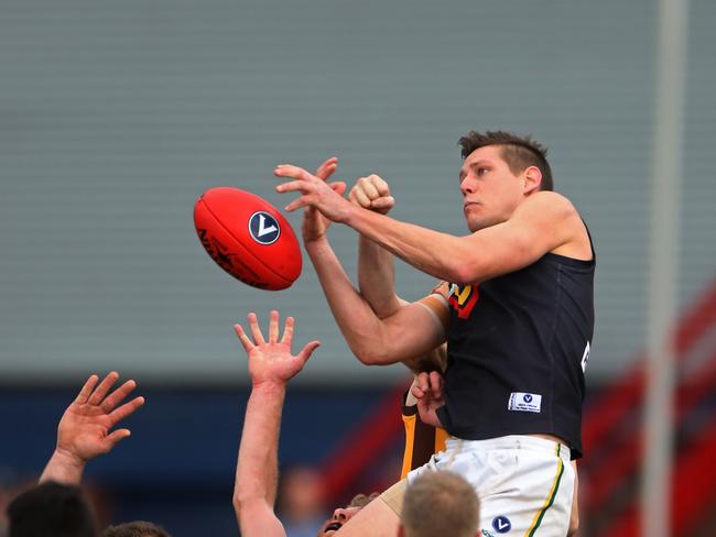 Julius Waras Carstensen kicked 11 goals for Glen Eira. Picture: Stuart Milligan