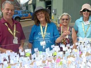 STAKE-A-CLAIM: Wal Bergen, Linda Drake, Katie Bergen, and Diane Miles were at Gemboree to promote the CQ gemfields' Gemfest in August. Picture: Jann Houley