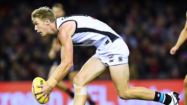 Ken Hinkley said the Power will be playing it safe with talented young forward Todd Marshall who injured himself in the SANFL last weekend. Picture: Mark Brake/Getty Images