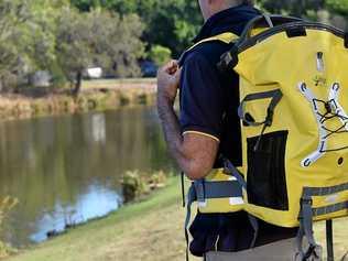 The Inrigo is a waterproof camera backpack that comes with an integrated Bluetooth humidity monitor that alerts users via smartphone alert if moisture is detected inside. Picture: John McCutcheon