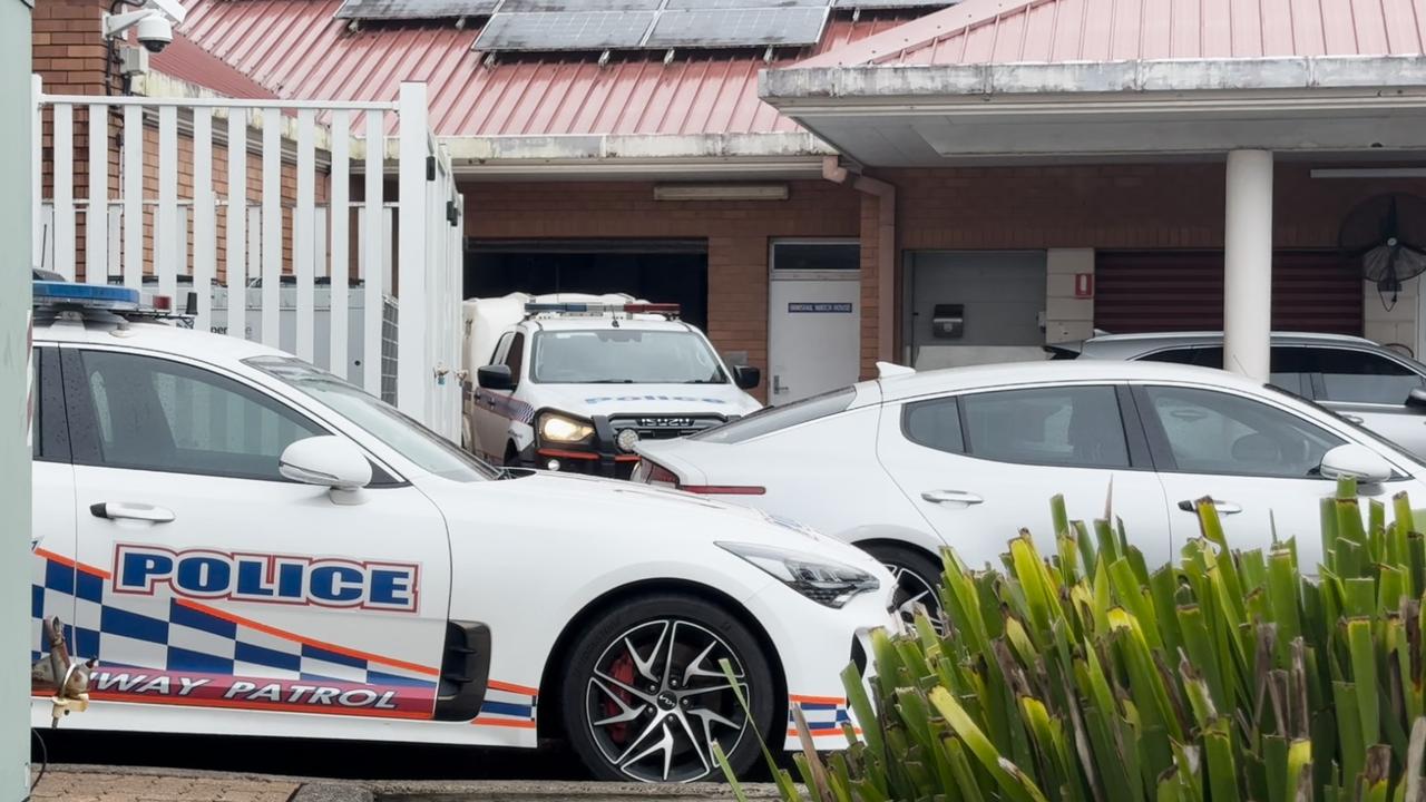 A police van arrives at Innisfail Court House where three teen boys appeared charged with rape following a sickening home invasion in the Cairns suburbs of Manunda on Friday, February 21.