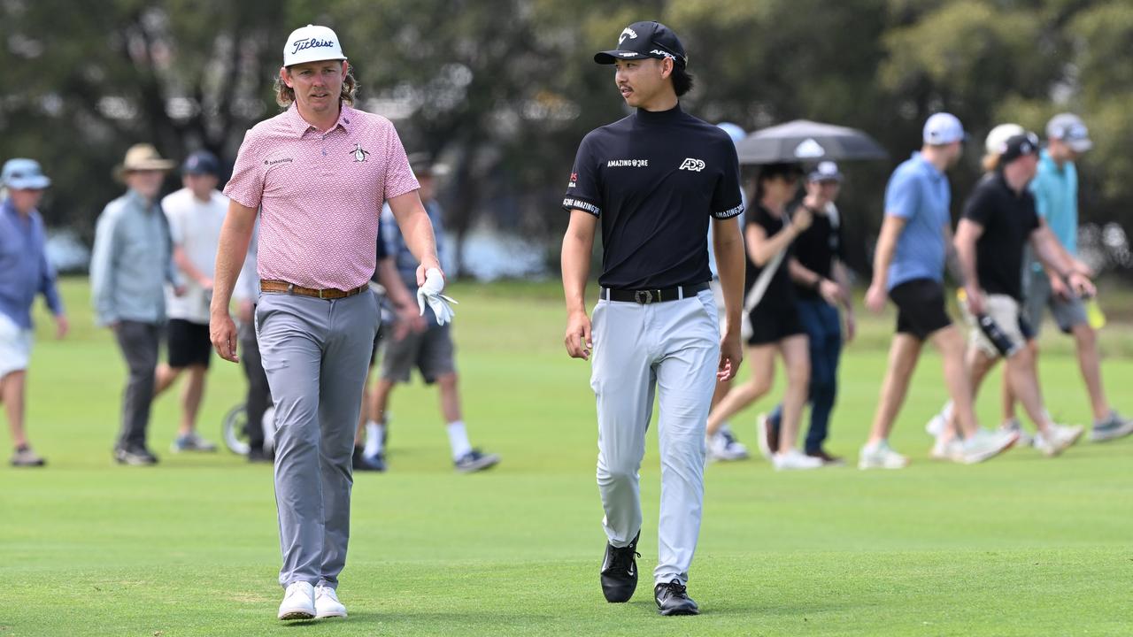 Min Woo Lee fared better than playing partner Cameron Smith in Brisbane. (Photo by Bradley Kanaris/Getty Images)