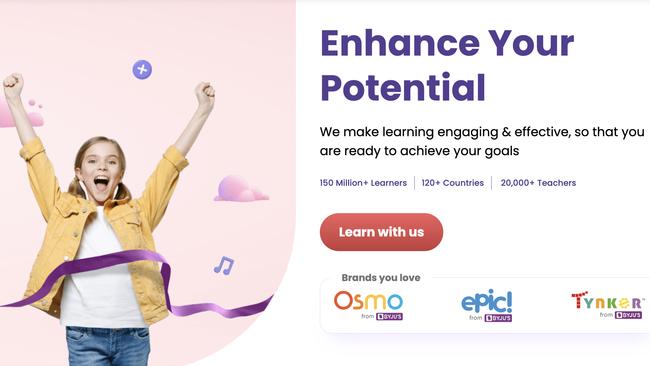 Byju’s provides online tutorials to school students. Picture: Byju’s