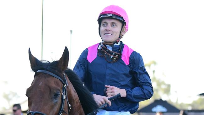 Brodie Loy partners Struck With You in the Grafton Cup Preview on Sunday. Picture: Grant Peters - Trackside Photography