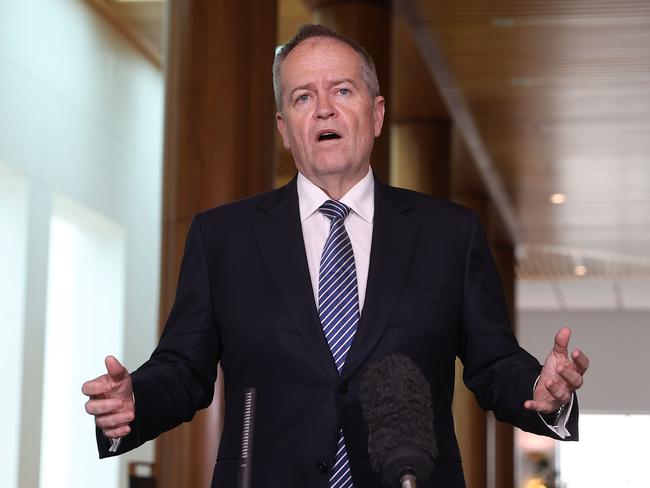 CANBERRA, AUSTRALIA - NewsWire Photos  NOVEMBER 25, 2021: Shadow Minister for Government Services and the NDIS, Bill Shorten spoke to media in Parliament House Canberra.Picture: NCA NewsWire / Gary Ramage