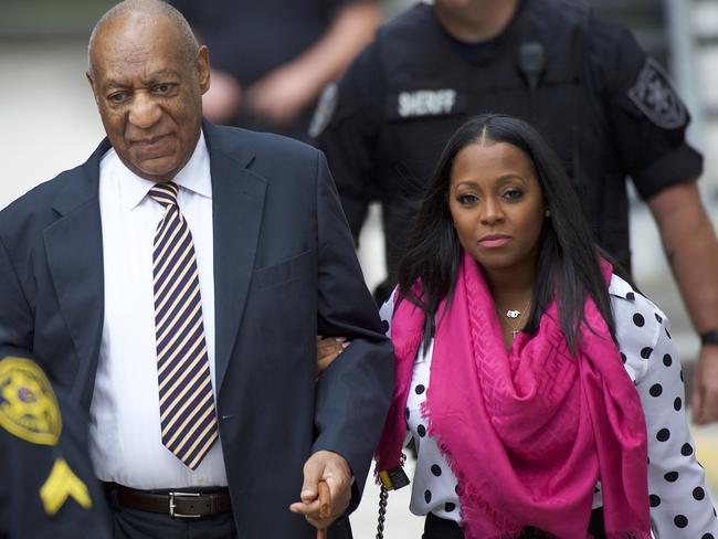 Bill Cosby arrives at court with actress Keshia Knight Pulliam, who played his youngest daughter, Rudy, on The Cosby Show. Picture: Getty