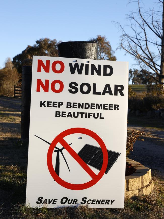 The Robinsons are upset their neighbours are putting up a solar farm on the hill opposite their house. Picture: Jonathan Ng