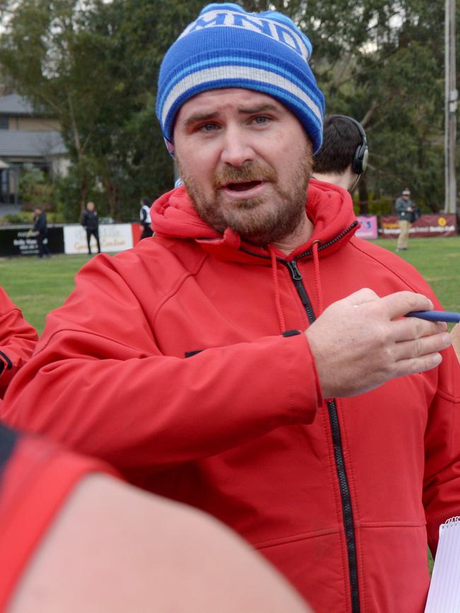 Blackburn coach Brendan Allen calls the shots. Picture: Steve Tanner