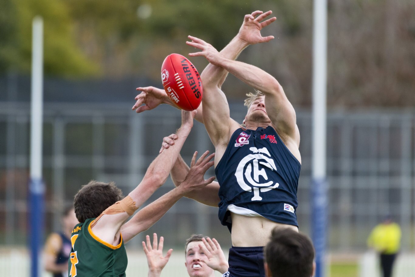 Samuel Copland for Coolaroo in the match against Goondiwindi in AFL Darling Downs round one at Rockville Oval, Saturday, July 11, 2020. Picture: Kevin Farmer