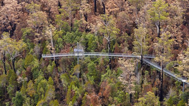 Aerial images of wilderness and homes affected by the Riveaux Rd bushfire. Picture: RICHARD JUPE