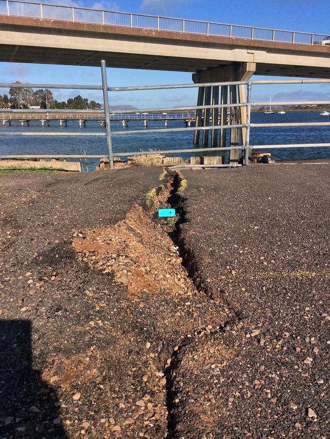 An engineer declared the Port Augusta recreation bridge at risk of falling into the harbour.