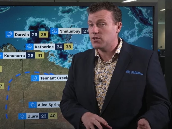 Meteorologist Angus Hines talks about the coming week in weather for the Northern Territory. Picture: Youtube/Bureau of Meteorology