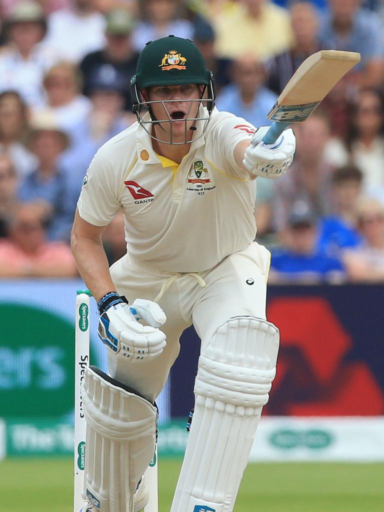 Steve Smith loudly sends his batting partner back to the non-striker’s end.