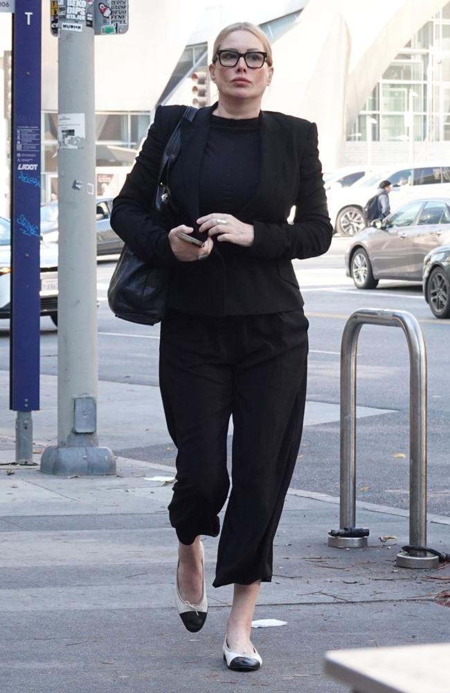 Actress Alice Evans LA’s Stanley Mosk Courthouse for her divorce showdown with ex-husband Ioan Gruffudd. Picture: BACKGRID