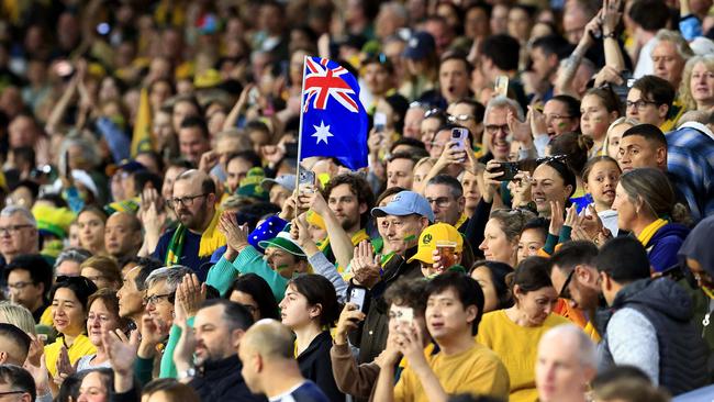 Fans at the FIFA WomenÃ•s World Cup 3rd place playoff between Australia and Sweden at Suncorp Stadium in Brisbane. Pics Adam Head