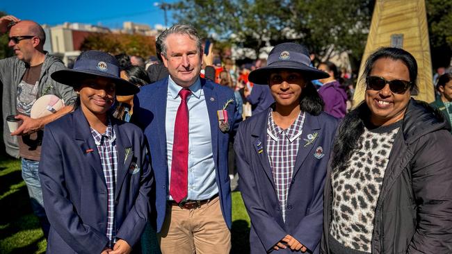 Greg Warren with students from St Patrick’s College, Campbelltown. Picture: Facebook