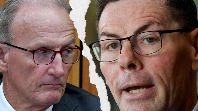 Troy Thompson has accused Townsville city council’s acting CEO Joe McCabe (left) and councillors of overstepping their bounds.