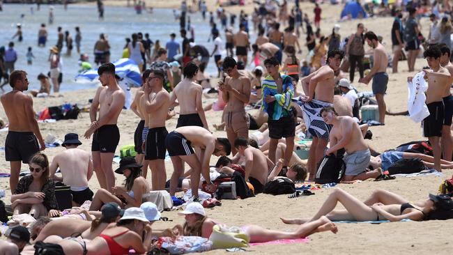 Melbourne's St Kilda Beach on Tuesday. Picture: AFP