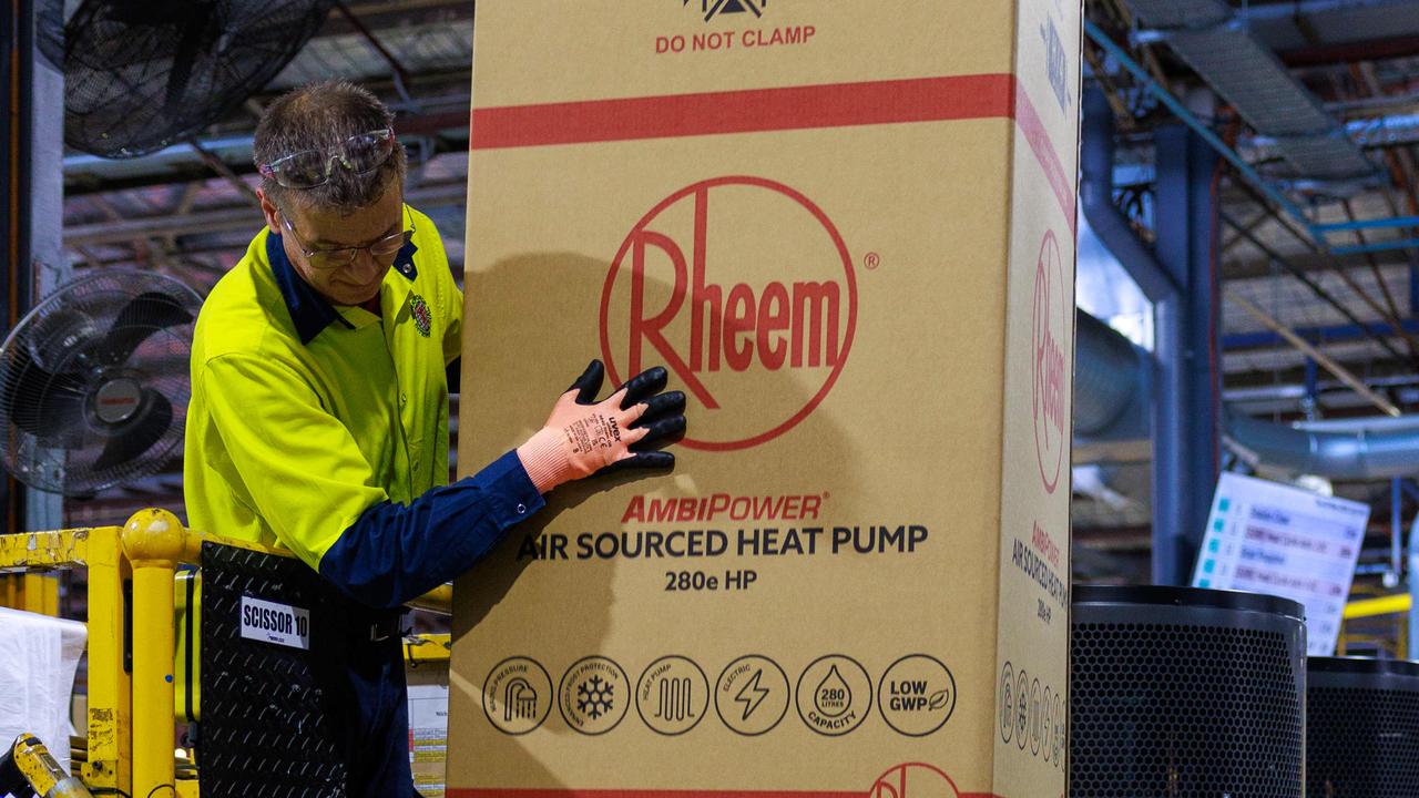 Rheem is one of three major players in hot water production in Australia. Picture: Justin Lloyd.