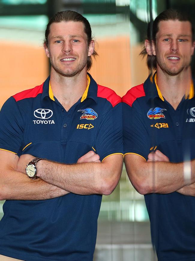 11 years on and with a few games under the belt, Gibbs in his Adelaide polo. Picture: Getty Images