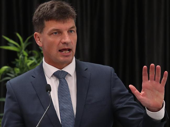 The Hon Angus Taylor MP Minister For Energy And Emissions Reduction speaks at the National Innovation Centre, Sydney. Picture: Brett Costello