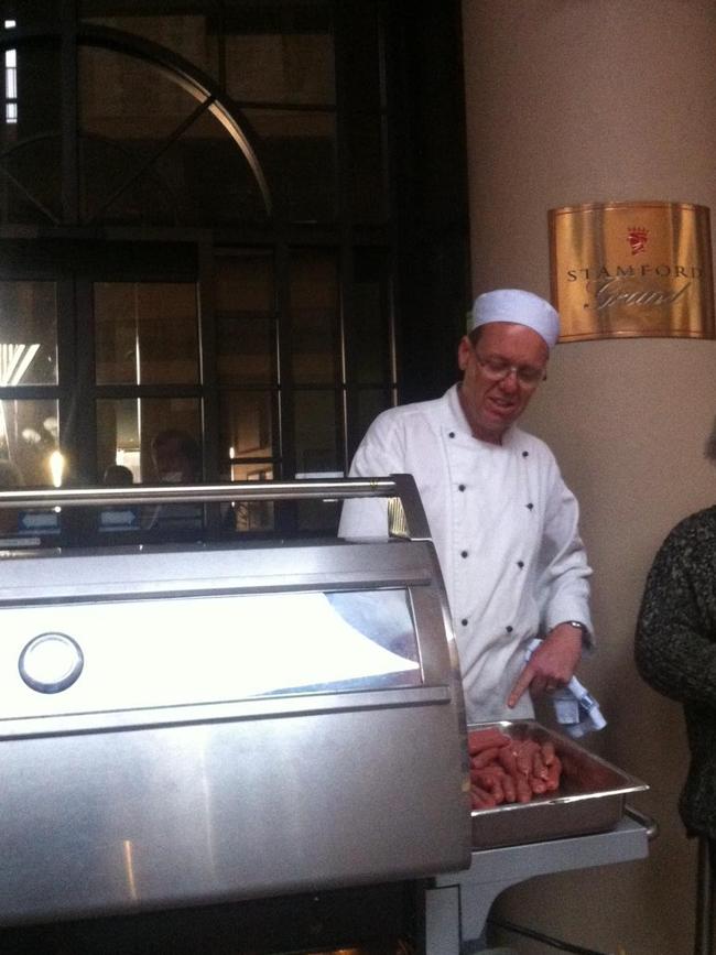 A chef rolls out the barbecue to feed guests at the Stamford Grand in Glenelg. Picture: Janice Guerra
