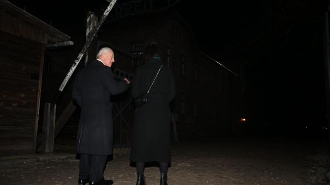 King Charles III takes in the horrors of Auschwitz-Birkenau following commemorations to mark 80 years since the liberation of the concentration camp. Picture: Getty Images