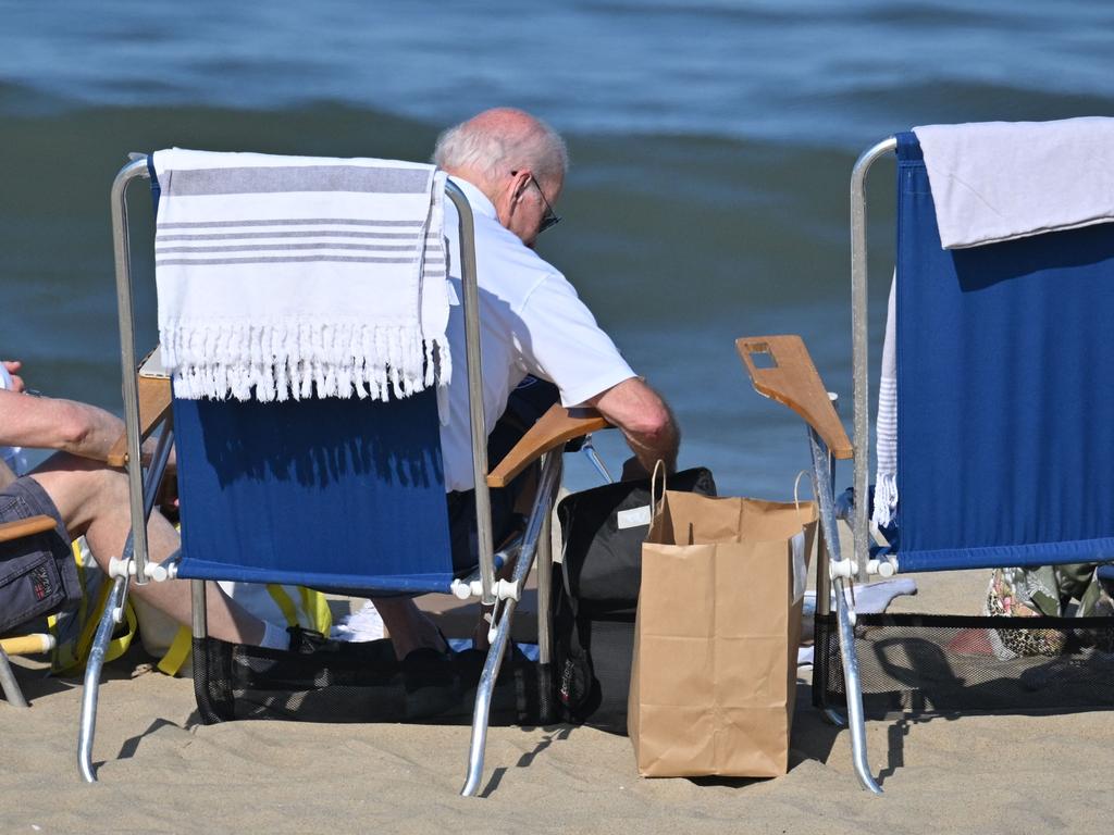 Joe Biden relaxing on Rehoboth Beach earlier this month. Picture: Mandel Ngan (AFP)