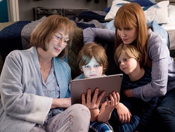 Meryl Streep and Nicole Kidman on the set of Big Little Lies, season two. Picture: Supplied