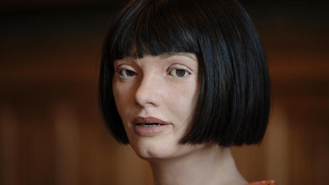 Ai-Da Robot, the world's first ultra-realistic humanoid robot artist, at the House of Lords in London last week. Picture: Getty Images