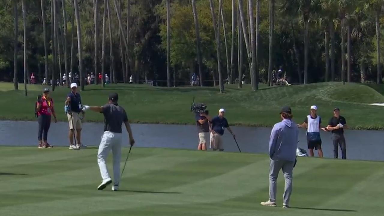 Jordan Spieth, Viktor Hovland and Rory McIlroy had a chat about the incident.