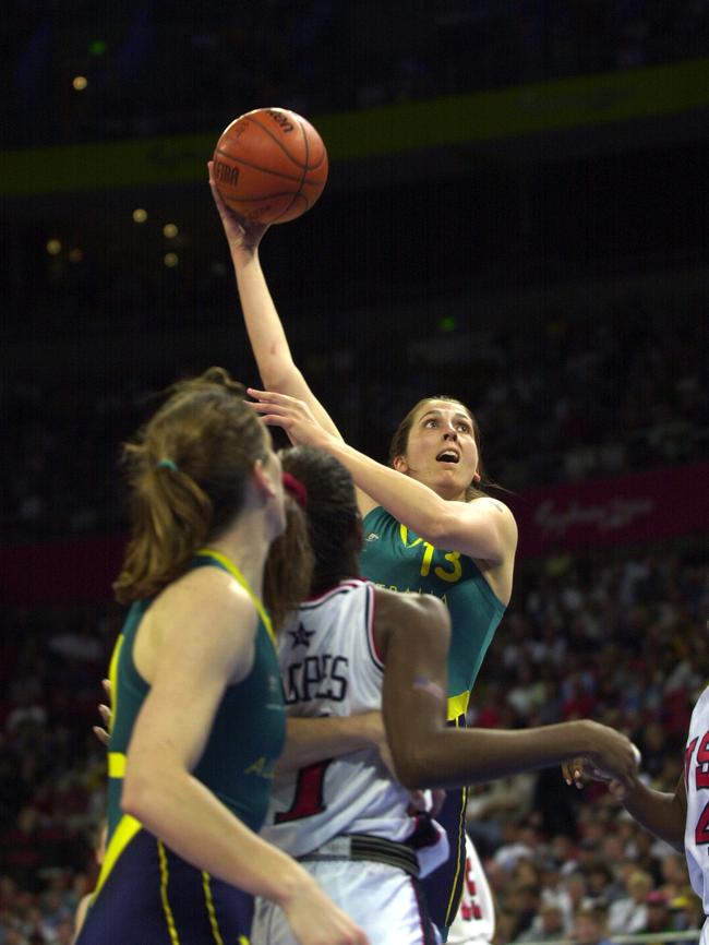 Australia’s Jenny Whittle takes a shot at the 2000 Sydney Olympic Games. Picture: AAP PHOTO/Dean Lewins.