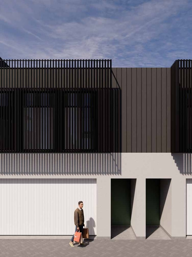 Artist impressions of a proposed 21-home townhouse development for Prospect Rd. Picture: AtelierBond