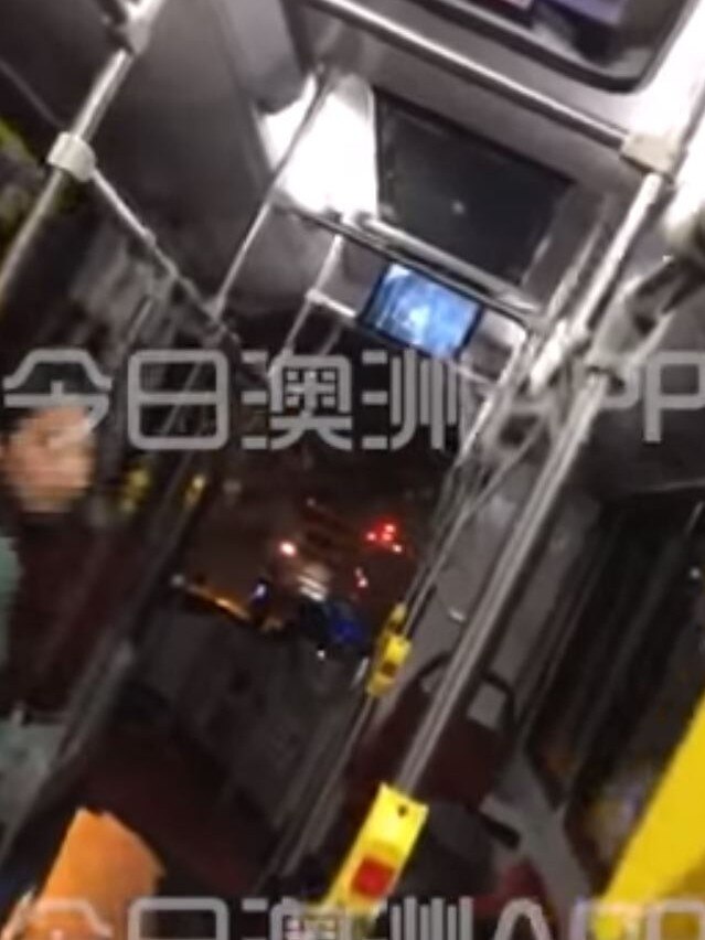 Video footage of a Sydney 343 bus driver yelling at passengers "get off!".