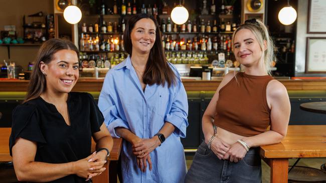 Annelise Finnigan, Ceire Quinn and Charlie Allan run three of Sydney’s most popular bars. Picture: Justin Lloyd