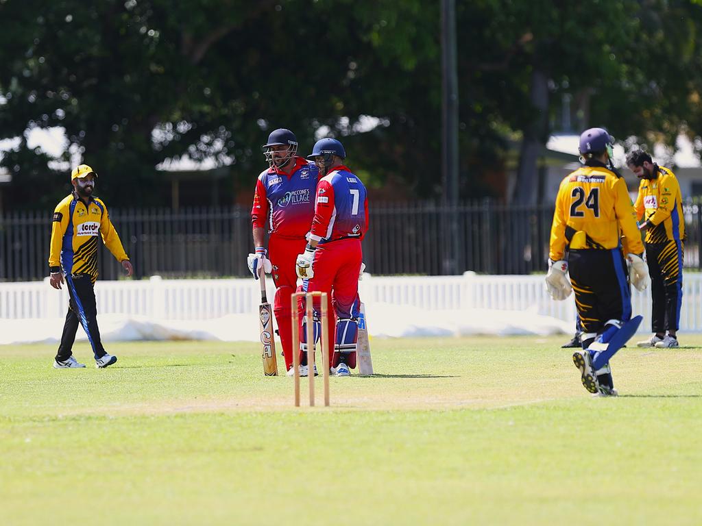 Norths Spicy Bite v Mulgrave Punjabi at Griffiths Park. Cricket Far North Second grade 2025. Photo: Gyan-Reece Rocha.