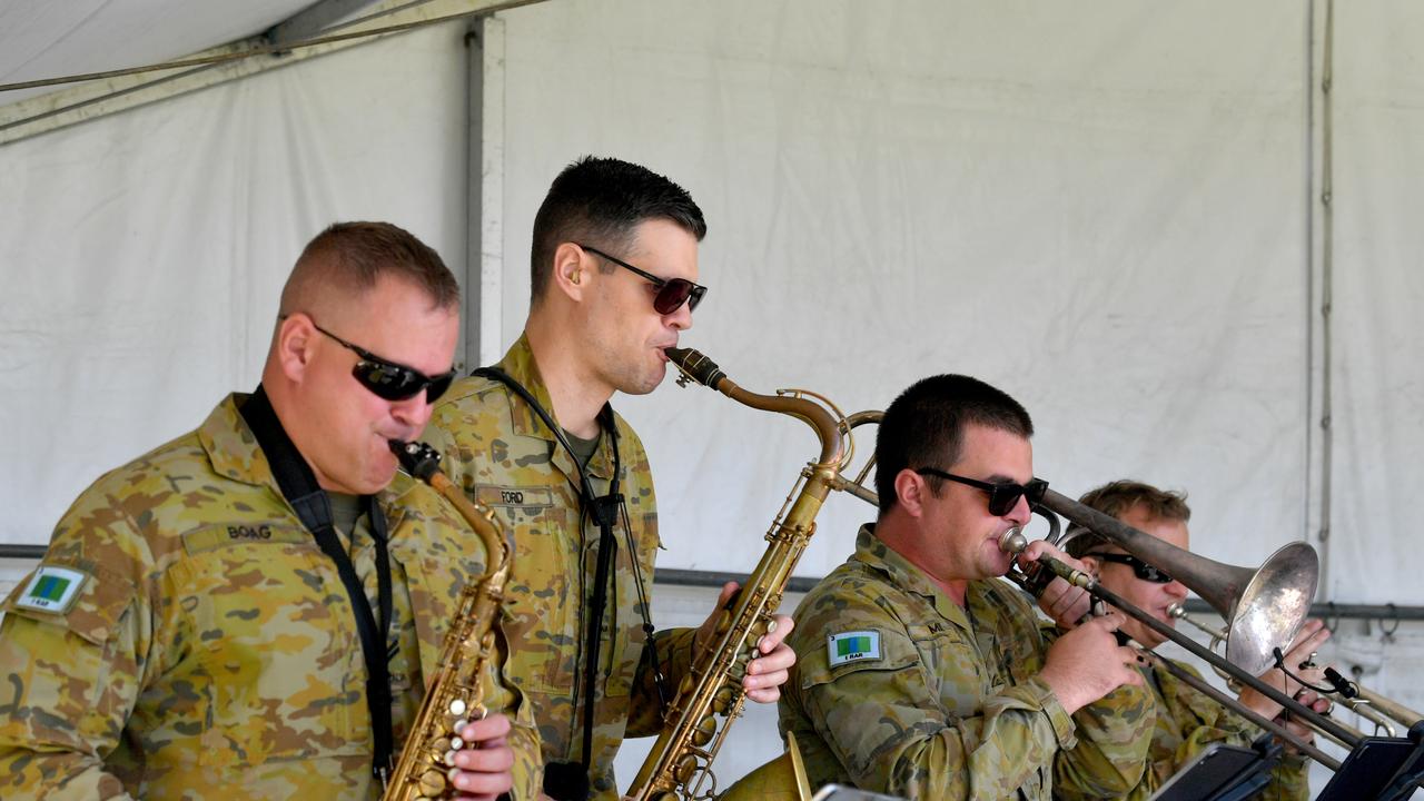 Legacy Centenary Torch Relay and community day at Jezzine Barracks. Members of 1RAR Band perform. Picture: Evan Morgan